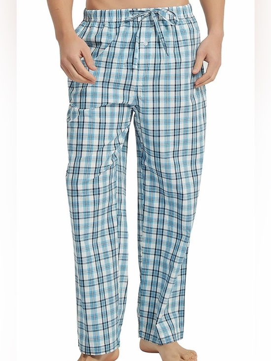 Vulcanodon Other - Men's Light Blue Plaid Cotton Sleep Pants L